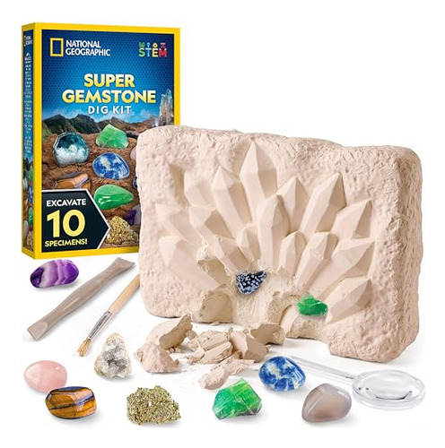 Super Gemstone Dig Kit - Excavation Gem Kit With 10 Rea...