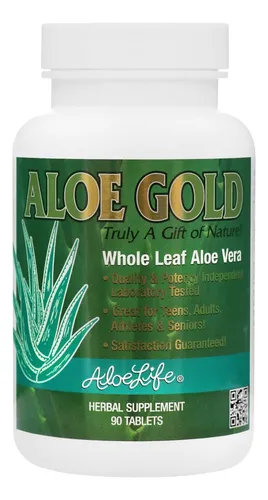 Tabletas De Aloe Vera Oro 90 Unidades Natural Y Nutritivo