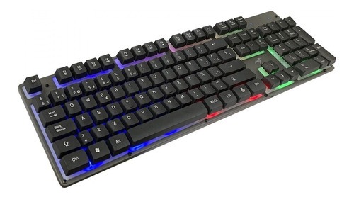 Teclado Gamer Kolke Nemesis Simil Mecánico Retroiluminado Pc Color del teclado Negro