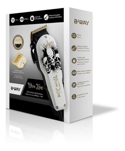 Imagen 2 de 2 de Cortadora De Pelo Profesional B-way Ultra King