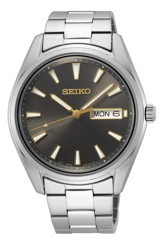 Seiko Quartz Grey Dial Stainless Steel Reloj Para Hombre Sur