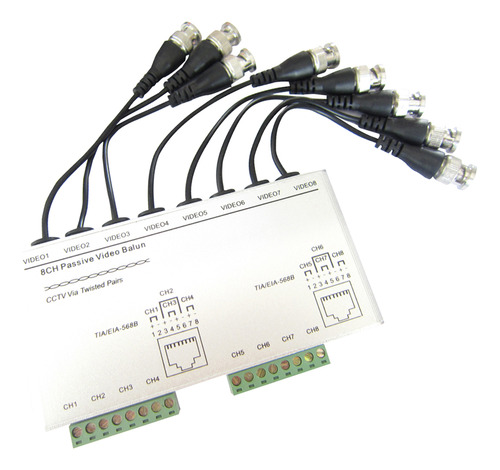 Cable Bnc De Video Pasivo De 8 Canales A Utp Para Sistema De