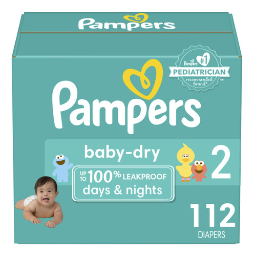 Pampers Panales Secos Para Bebes Talla 2, 112 Unidades - Pan