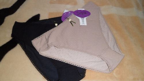 Pack X 2 Bombacha Sol Y Oro Tiro Corto Plumeti Talle 2/3/4/5