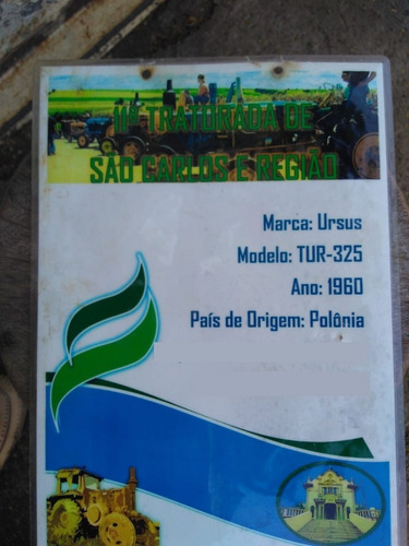 Trator Marca Ursus Modelo Tur 325 Ano 1960