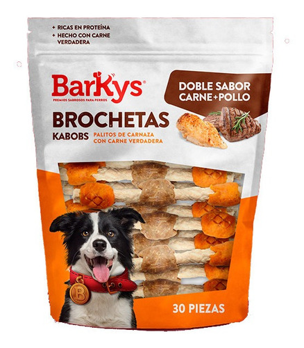 Imagen 1 de 4 de Brochetas Carnaza Para Perro Barkys 99% Digestibilidad