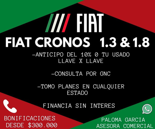 Cronos Drive 1.3 Gnc 0km Anticipo $140.000 Tomo Usados P-