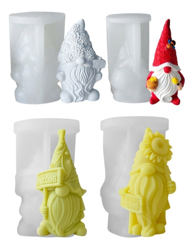 Moldes Para Velas 3d Con Decoración De Papá Noel Enano