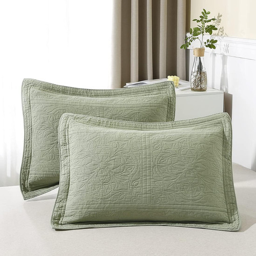 Funda De Almohada Acolchada De Algodón 100% Winlife Con Est