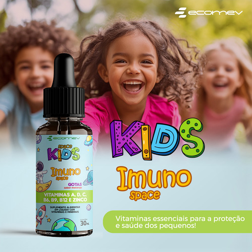 2x Imuno Kids B6 B9 B12 A D C Zinco Vitamina Infantil Gotas