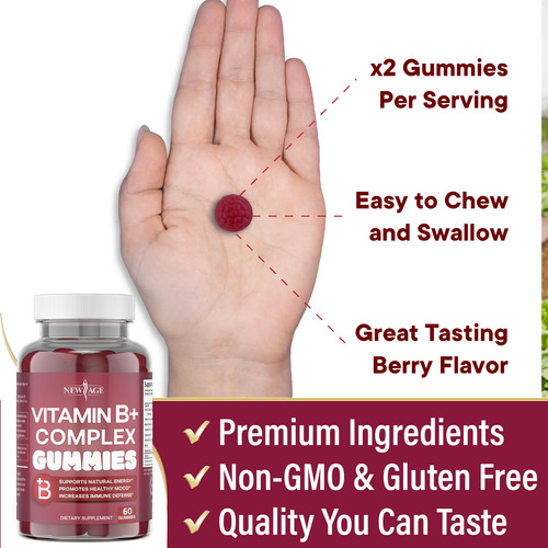 Gomitas Con Complejo De Vitamina B New Age Con B3, B5, B6, B