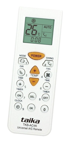 Control Remoto Taika Universal A/a 4000 Códigos Tkb-ac4k