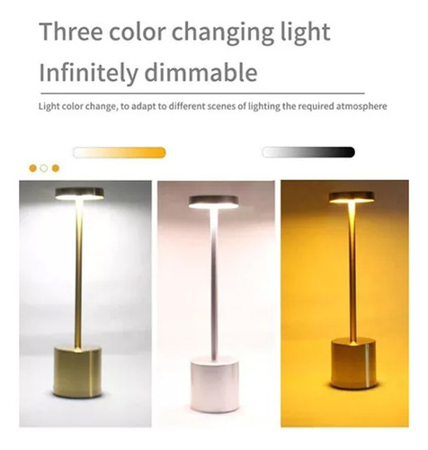 Para ... Luminária Abajur Mesa Luz Led Touch Recarregável