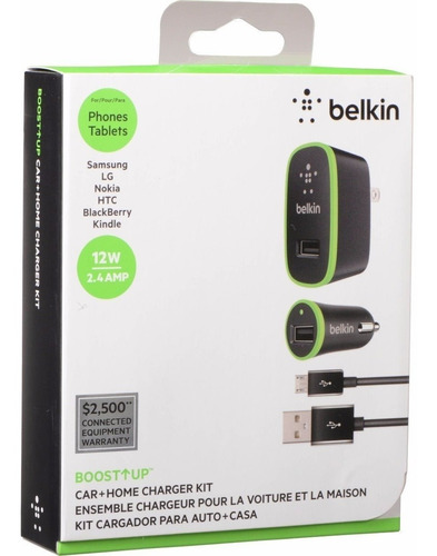 Cargador Belkin Micro Usb Kit 3 En 1 / 12w