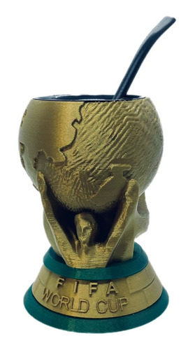 Pack Mayorista Mate Copa Del Mundo 3d X5 Con Bombilla 