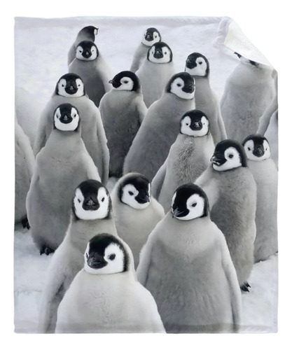 Manta De Franela De Forro Polar Diseño De Pingüino Ca...