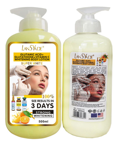 Ácido, Glutatión Y Vitamina C, 500 Ml, Blanqueador Glutámico