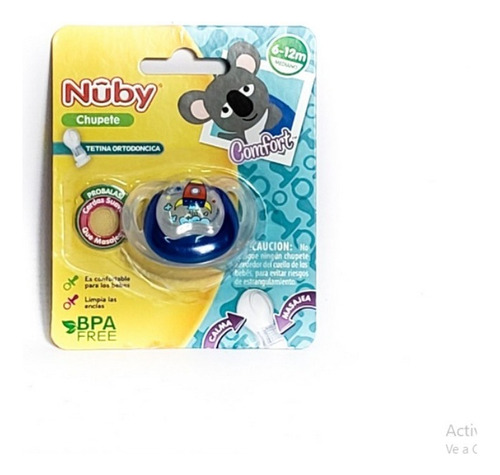 Nuby Confort Chupetes Con Tetina Ortodoncia 0-6m Color Azul