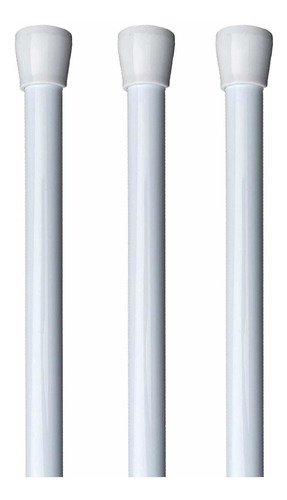 Imagen 3 de 10 de Barral Para Cortina De Baño Extensible De 1 A 2 Mtrs Blanco