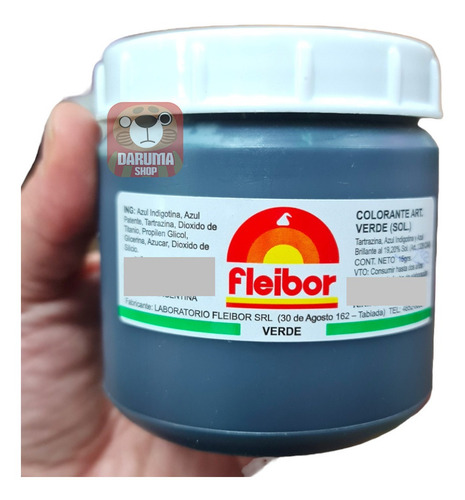 Imagen 1 de 4 de Colorante Comestible En Pasta Verde Fleibor 250gr Belgrano