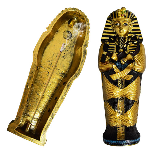 Soporte Incienso Egipcio Quemador Aroma Ataud King Tut Icono