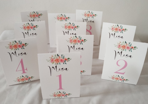 10 Números De Mesa P/eventos, Todo Personalizado,boda, 15