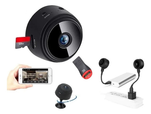 Mini Camara Espia Wifi A9 1080p Fhd 128gb Graba 24 Horas