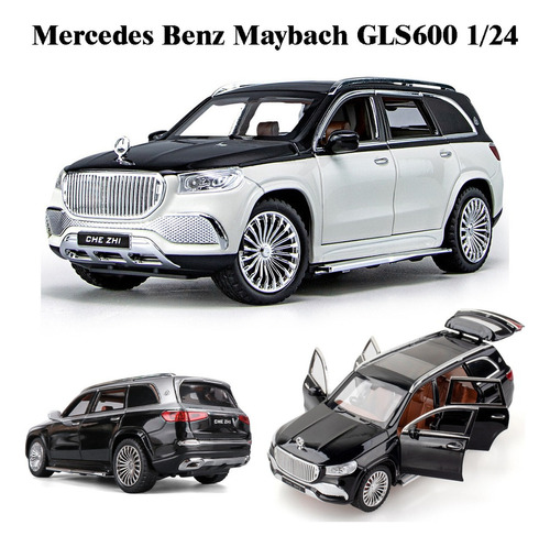 Fwefww Benz Maybach Gls600 Miniatura Metal Coche Con Luces