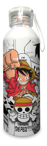 Poleron Canguro + Botella, Luffy, One Piece, Skull, Anime, Xxxl