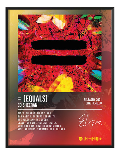 Poster Ed Sheraan Equals Album Music Firma 120x80