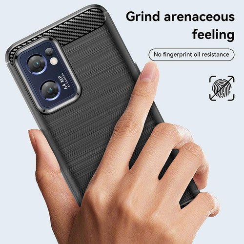 Funda Silicona Fibra De Carbono Para Find X5 Lite+mica