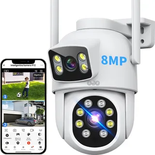 Ojo® 8mp 4k Cámara Vigilancia Exterior Doble Pantalla