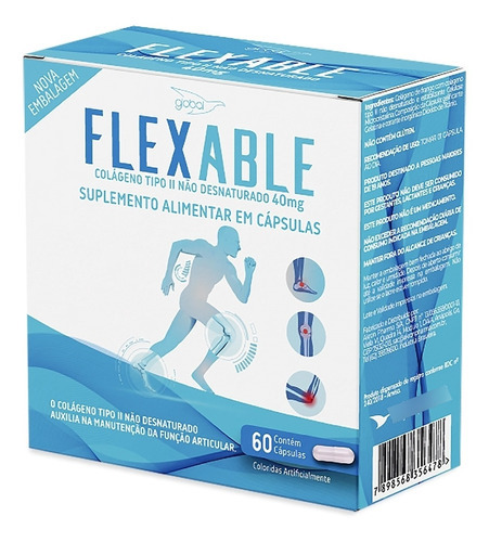 Colágeno Tipo Ii Flexable Global Suplementos - 60 Cápsulas