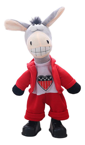 Juguete Interactivo De Peluche De Burro Muñeca De Rojo