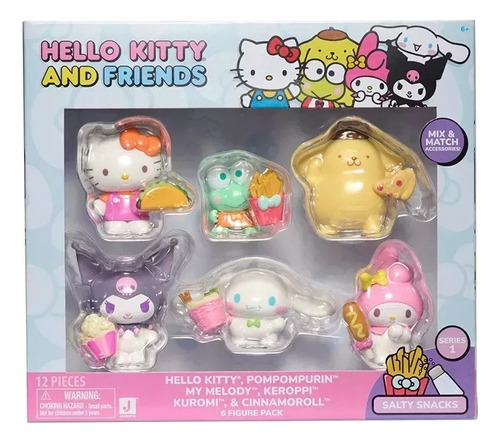 Hello Kitty Y Amigos Set De Seis Figuras 6 Cm