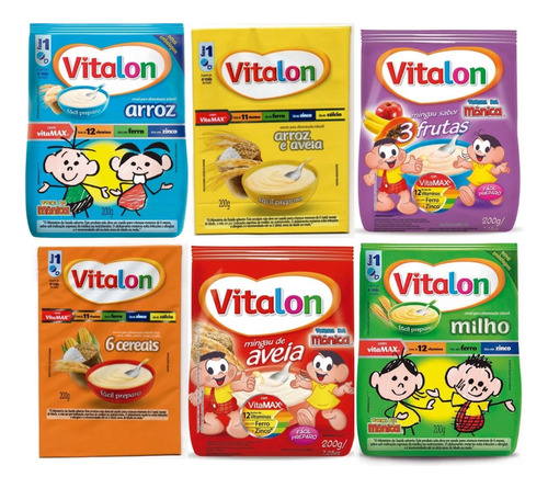 Kit Com 12 Sachet Mingau Vitalon 200g