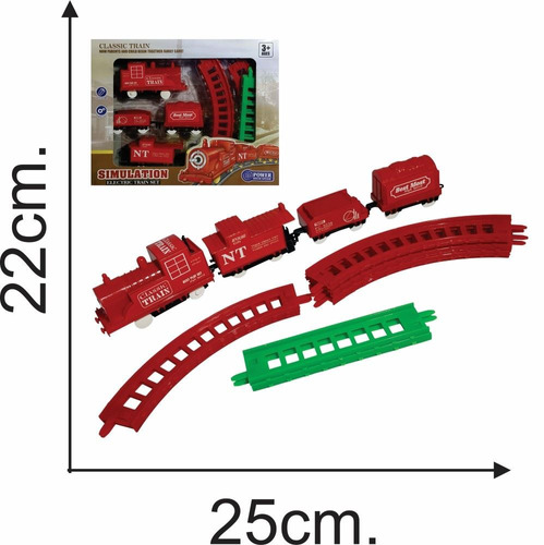 Tren A Pila Rojo En Caja Visora 25 X 22 Cms - El Regalón