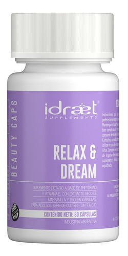 Relax And Dream Suplemento Para Dormir Idraet 30 Capsulas