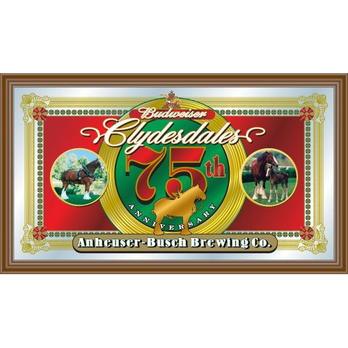 Espejo Enmarcado Logo De Budweiser  Clydesdales 75th An...