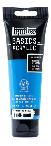 Tinta acrílica Liquitex Basics 118 ml cor azul cerúleo