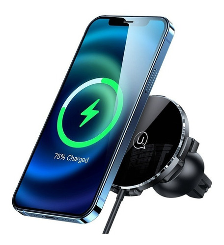 Cargador Inalámbrico Magnético Para Auto - Carga Rápida 15w Color Negro
