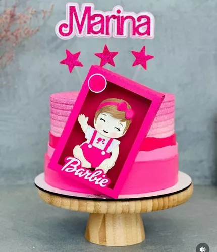 Oblee Marketplace  Arquivo de Corte Topo Topper de Bolo Personalizado  Barbie Morena