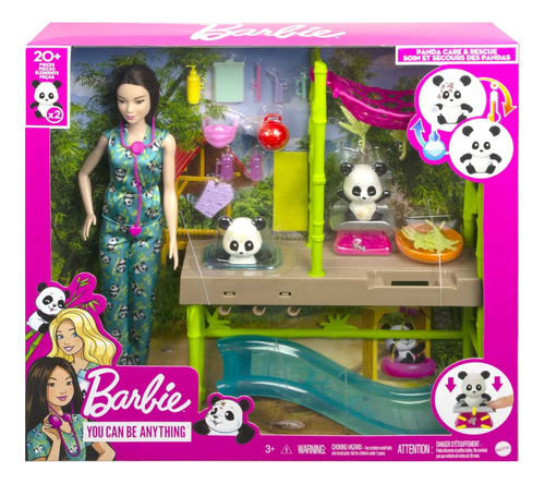 Muñeca Barbie Veterinario Panda Rescue Original Mattel. 