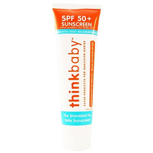 Thinkbaby Loción De Protección Solar - Spf 50 - 3 Oz, Blanco