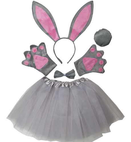 Niños Conejito De Pascua Costume Tutu Set Gray