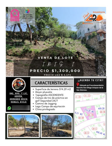 Venta Lote Iris I Muy Plano Y De Bonita Vista Además De Doble Frente En Doble Calle Con Proyecto Incluído En Fracc Rancho San Diego Ixtapan De La Sal Edomex