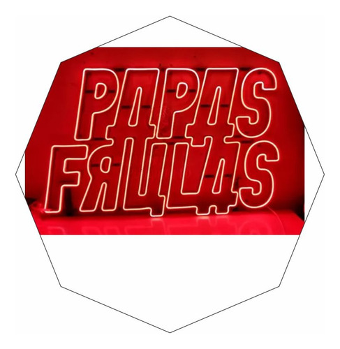 Cartel Papas Frulas En Neón Led Logos / Leyendas / Nombres