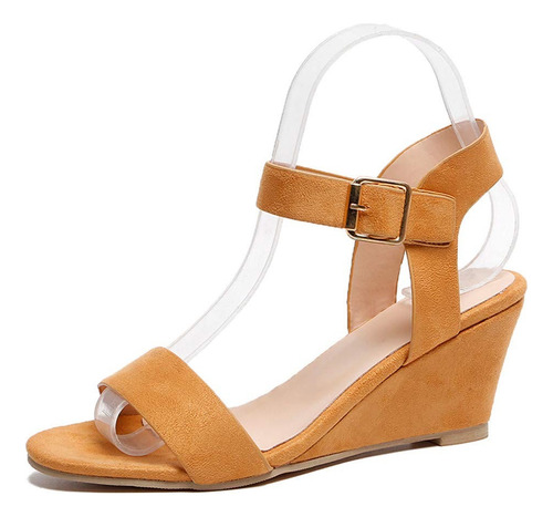 Sandalias Tacones Plataformas Con Hebilla Moda Para Mujer