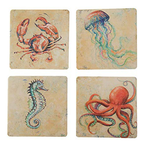 Coasterstone Creatures Of The Ocean - Posavasos Absorbentes 