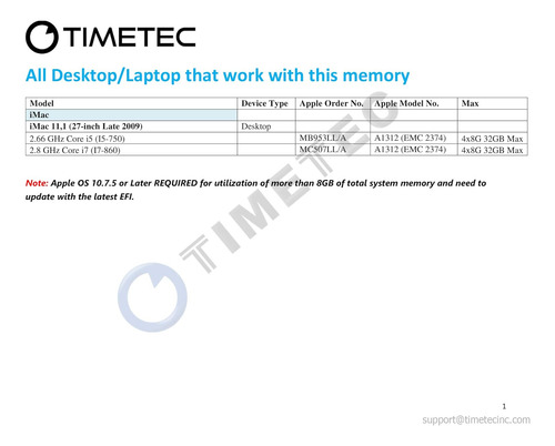 Kit Timetec De 32 Gb (4 X 8 Gb) Compatible Con Apple Ddr3 10